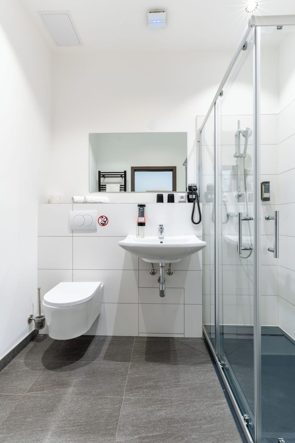 Suite | Bathroom | Shower, hair dryer, towels, soap