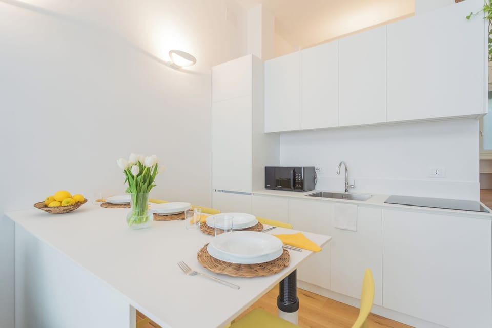 Apartment (1 Bedroom) | Private kitchenette | Microwave, espresso maker, electric kettle, highchair
