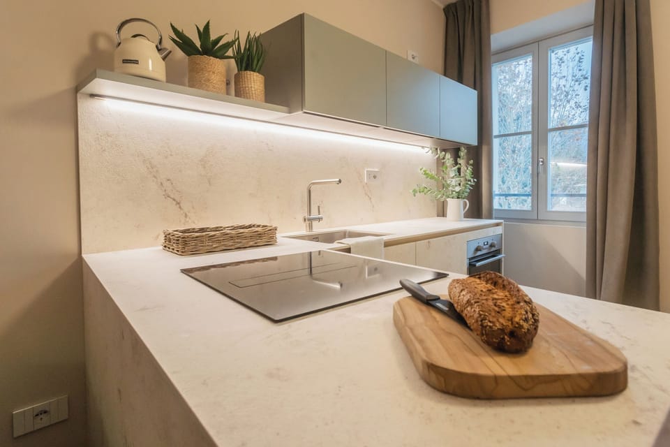 Apartment (1 Bedroom) | Private kitchen | Microwave, oven, espresso maker, electric kettle