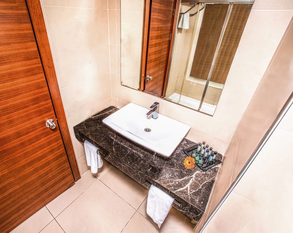 Deluxe Double Room | Bathroom | Shower, free toiletries, hair dryer, slippers