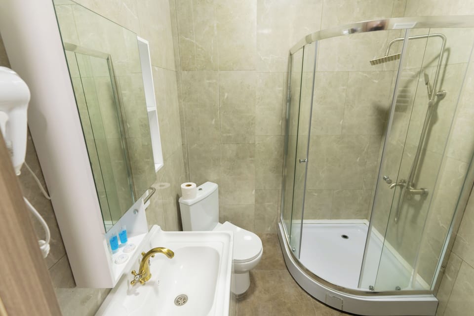 Comfort Double or Twin Room, Balcony, Mountain View | Bathroom | Combined shower/tub, hair dryer, towels, soap