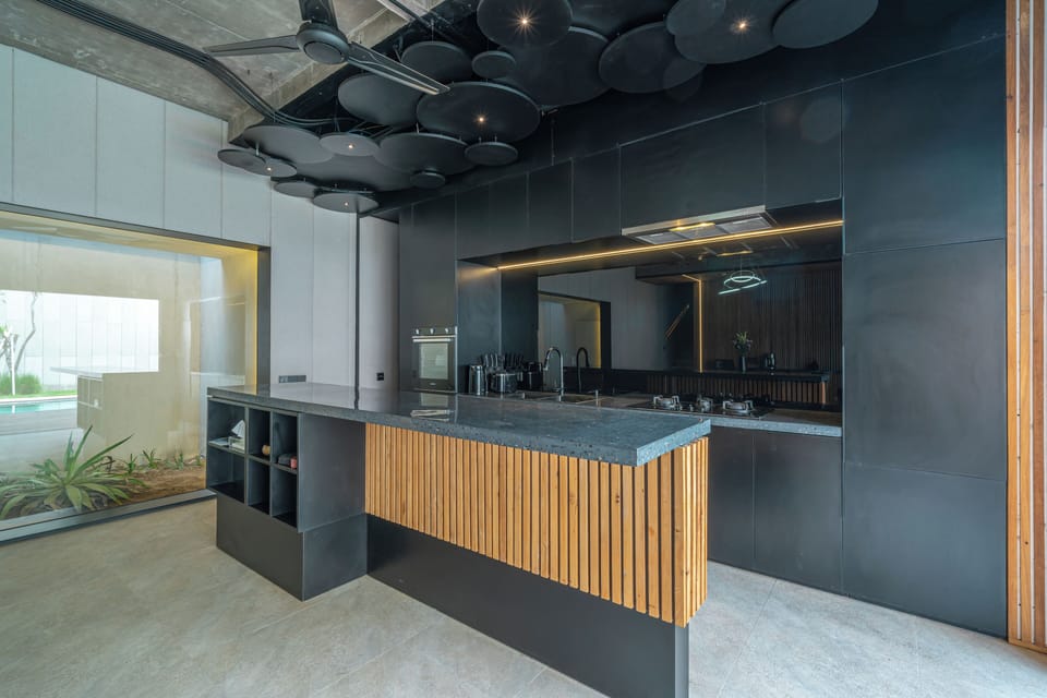 Deluxe Villa, Pool View | Private kitchen | Fridge, microwave, stovetop, coffee/tea maker