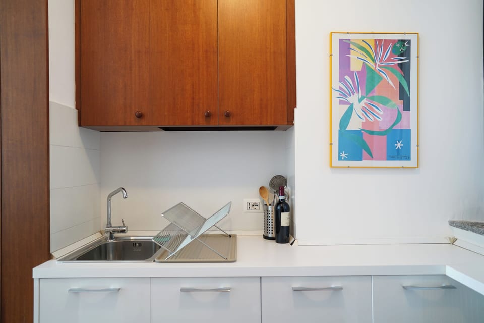 Apartment, Lake View | Private kitchen | Fridge, microwave, oven, stovetop