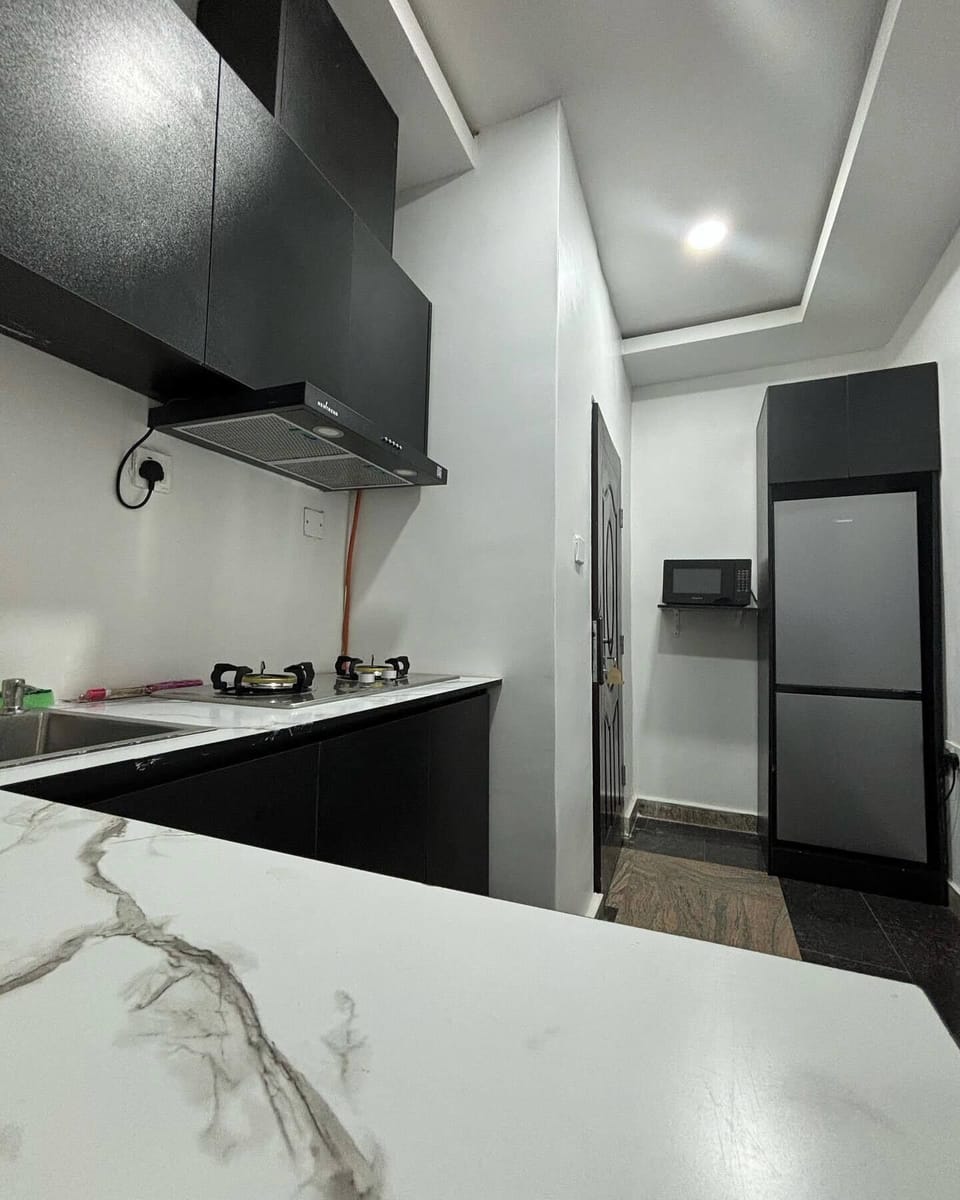 Comfort Apartment, Balcony, City View | Private kitchen | Fridge, microwave, oven, stovetop