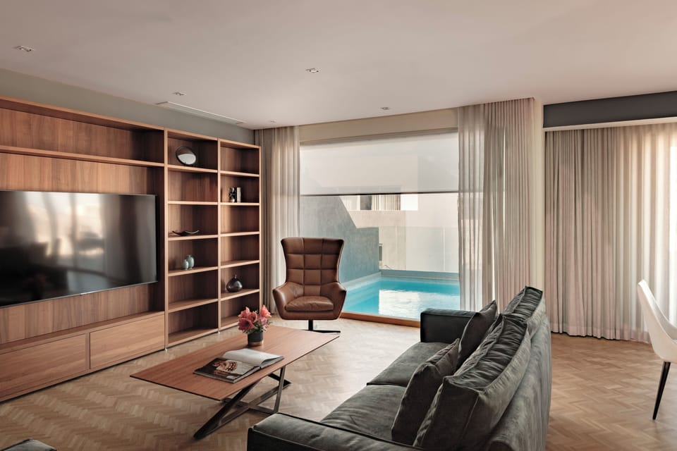 Penthouse, 2 Bedrooms, Private Pool, Sea View | Living area | 43-inch Smart TV with digital channels