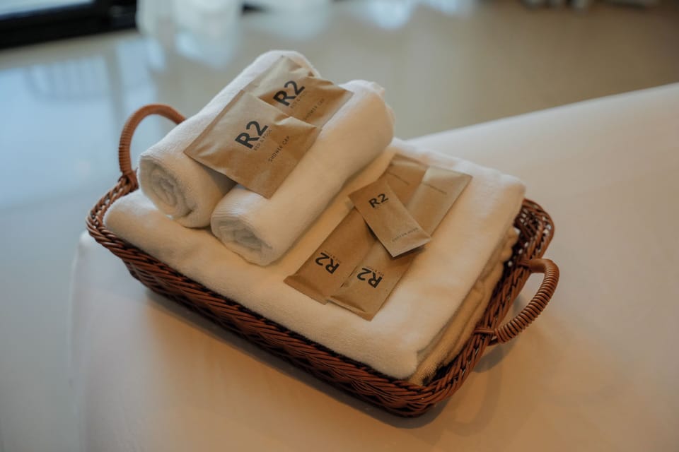 Free toiletries, hair dryer, slippers, bidet