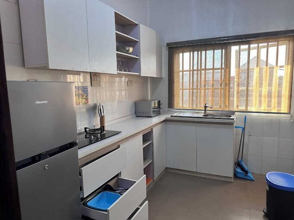 Family Apartment, Balcony, City View | Private kitchen | Fridge, microwave, oven, stovetop