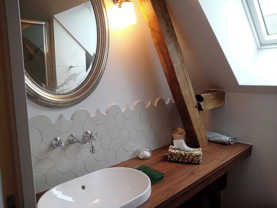 Comfort Double Room | Bathroom | Hair dryer, soap, shampoo, toilet paper