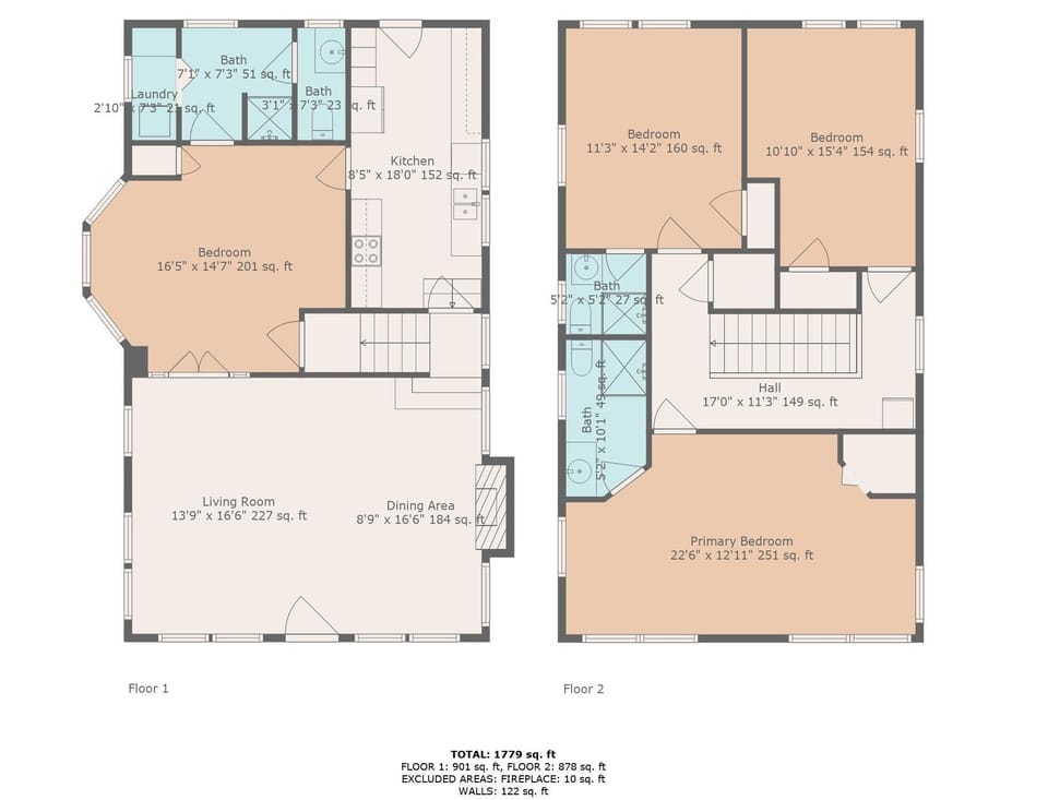House, Multiple Beds (Beachside Vista) | Floor plan