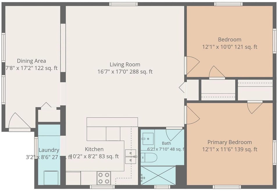 House, Multiple Beds (Mermaid's Playground) | Floor plan