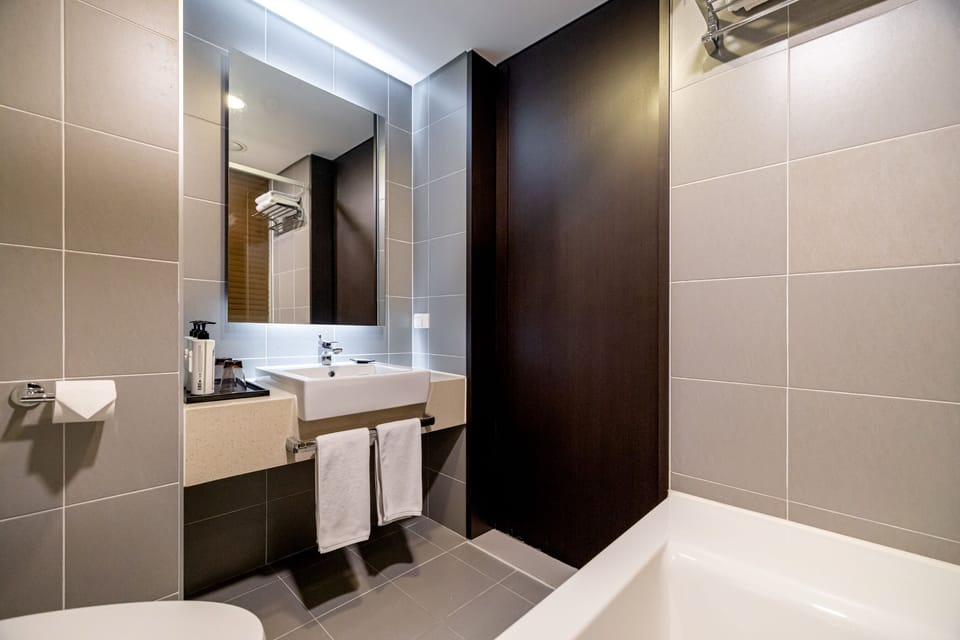 Hair dryer, bathrobes, slippers, bidet