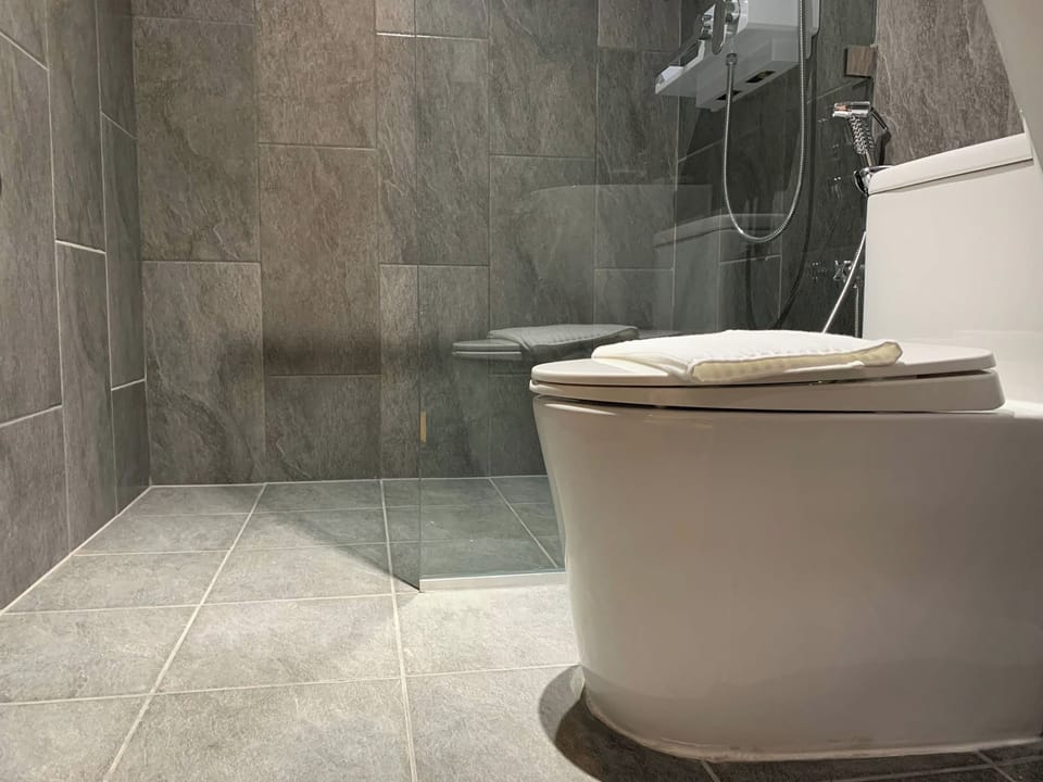 Premium Room | Bathroom | Shower, rainfall showerhead, free toiletries, slippers