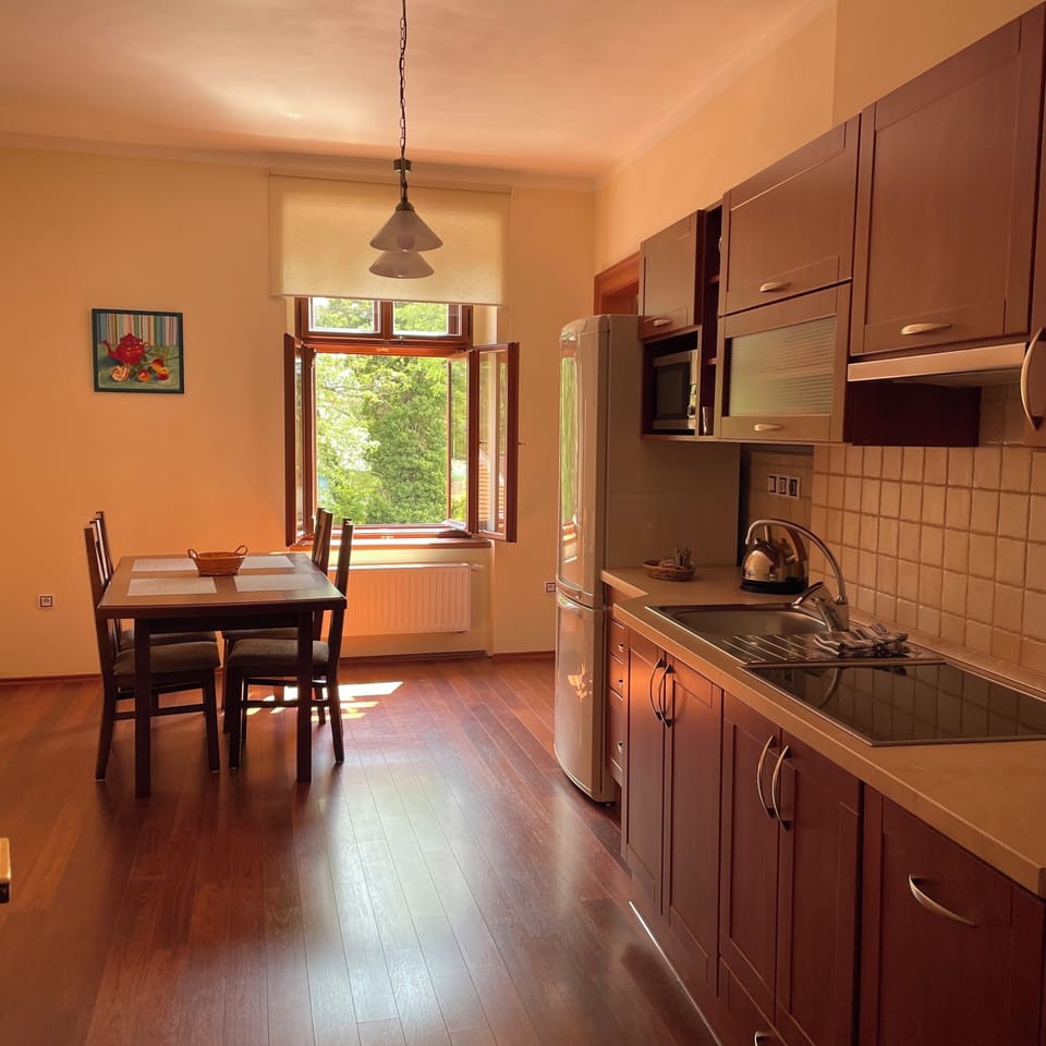 Superior Apartment, 1 Bedroom, Non Smoking, Hill View | Private kitchen | Stovetop, dishwasher, espresso maker, coffee/tea maker