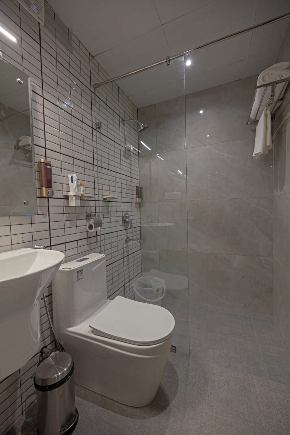 Deluxe Twin Room | Bathroom | Shower, slippers, towels, soap