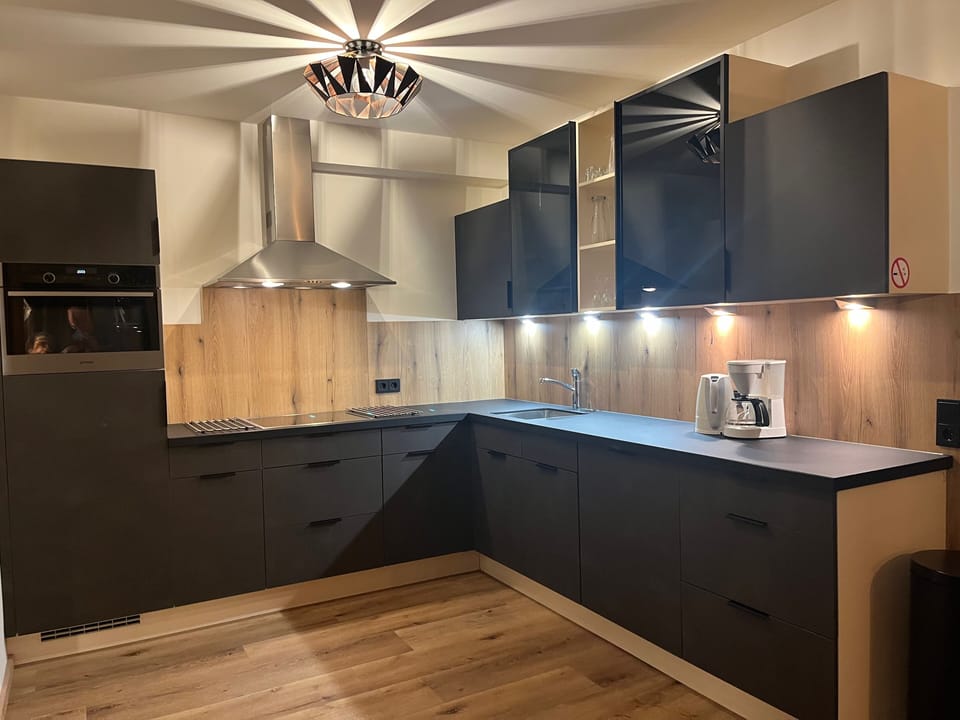 Comfort Apartment, 3 Bedrooms, Sauna, Mountain View | Private kitchen | Coffee/tea maker, electric kettle, toaster, highchair