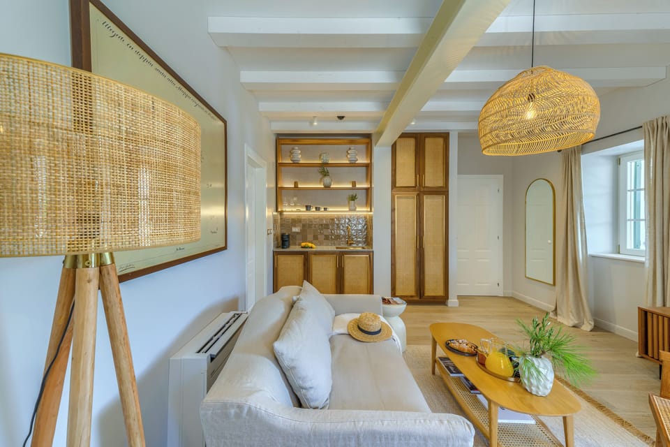 Luxury Suite, Terrace, Pool View | Living area | 48-inch Smart TV with digital channels