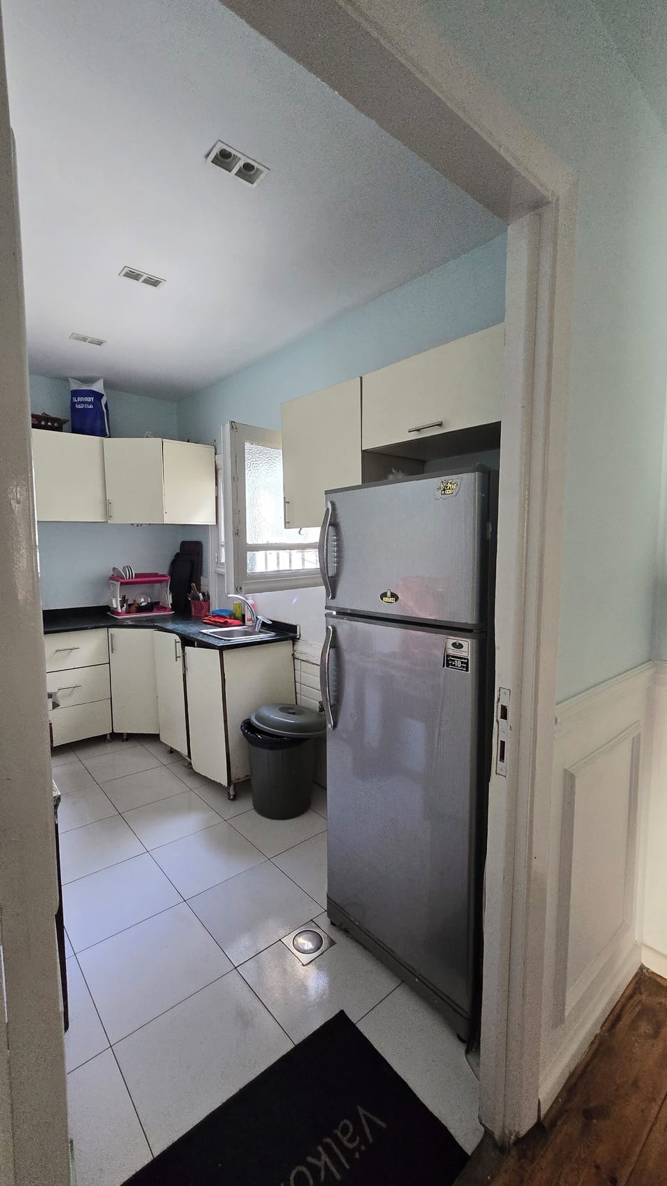 Mini-fridge, microwave, coffee/tea maker, electric kettle