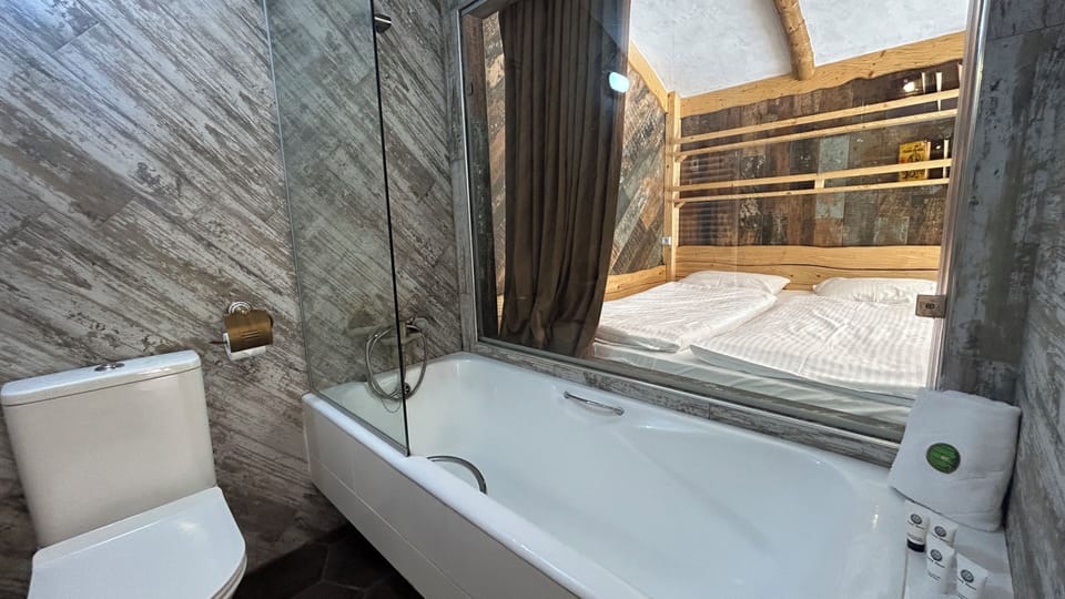 Deluxe Double Room | Bathroom | Free toiletries, hair dryer, slippers, towels