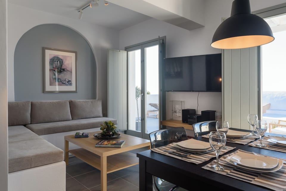 Villa, Jetted Tub, Sea View | Living area | Flat-screen TV