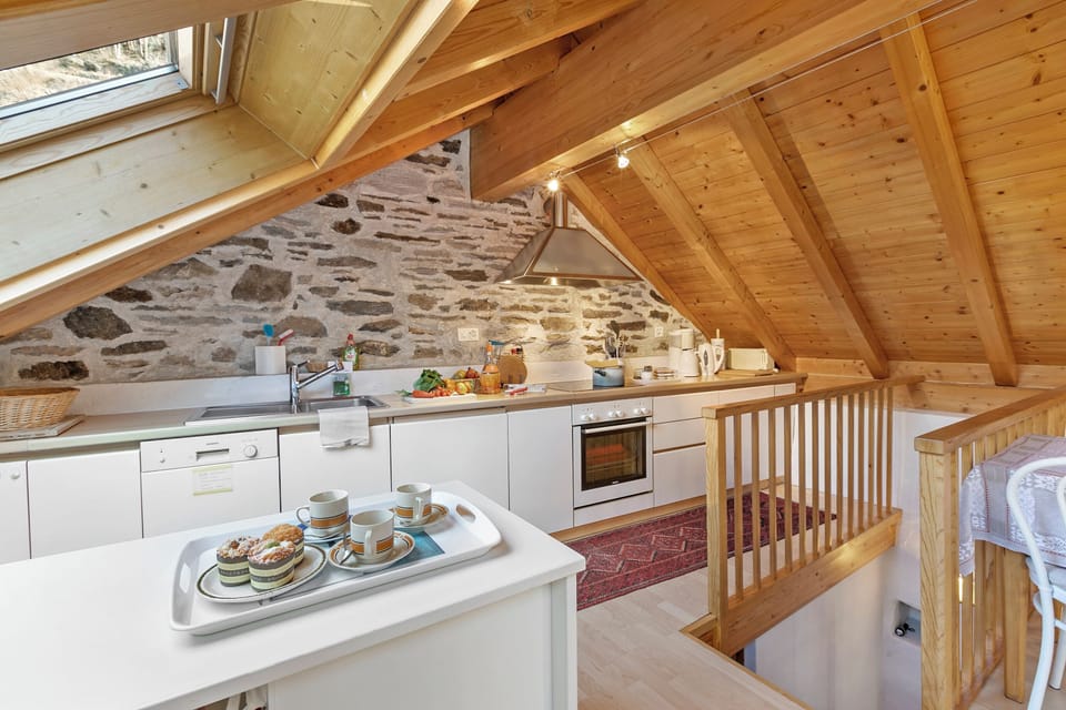 Family Chalet, Multiple Bedrooms, Mountainside (Rustico Paese Verzasca) | Private kitchen | Fridge, oven, stovetop, dishwasher