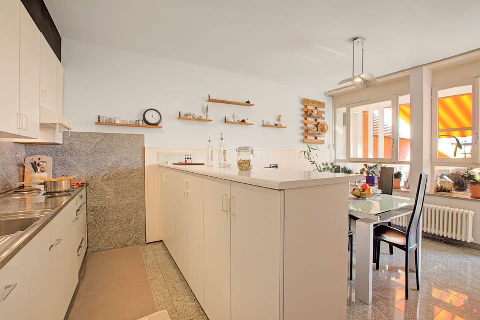 Family Apartment, 1 Bedroom, Terrace, Mountainside (Casa Tecitt  - Brione S/M Val Resa) | Private kitchen | Coffee/tea maker, electric kettle