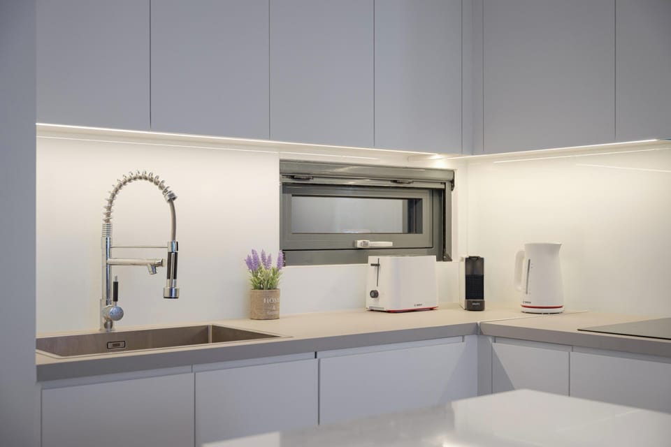 Apartment, City View | Private kitchen | Full-size fridge, microwave, oven, stovetop
