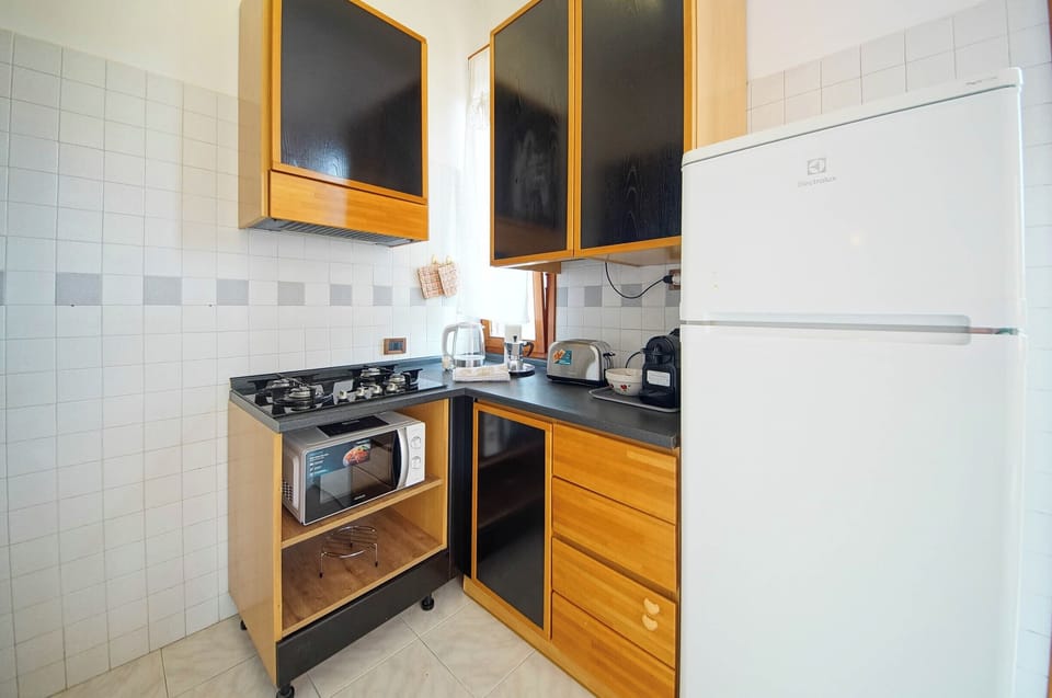 Apartment | Private kitchen | Fridge, microwave, stovetop, electric kettle
