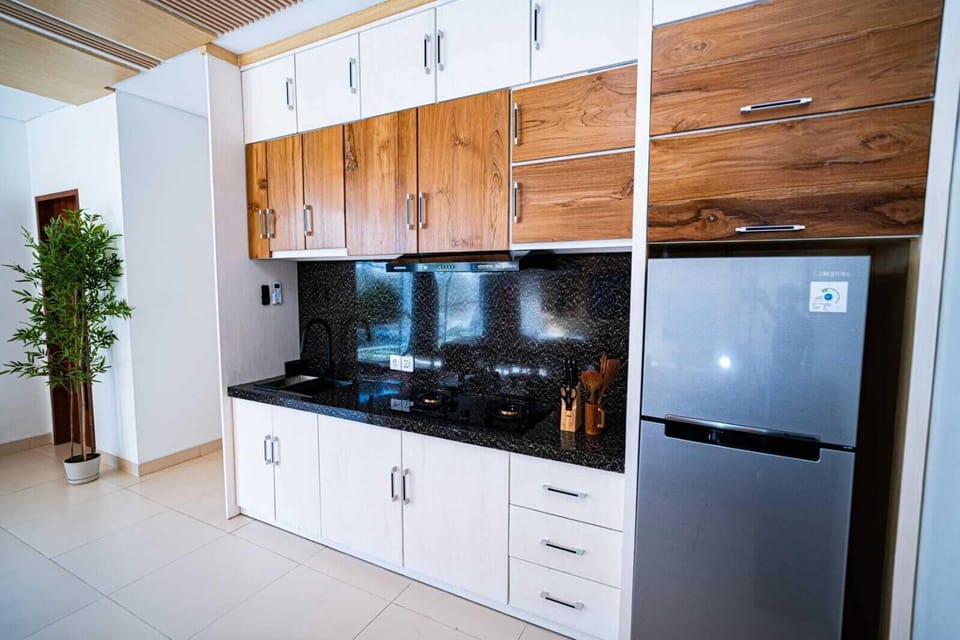 Luxury Villa, 2 Bedrooms, Balcony, Pool View | Private kitchen | Fridge, stovetop, highchair