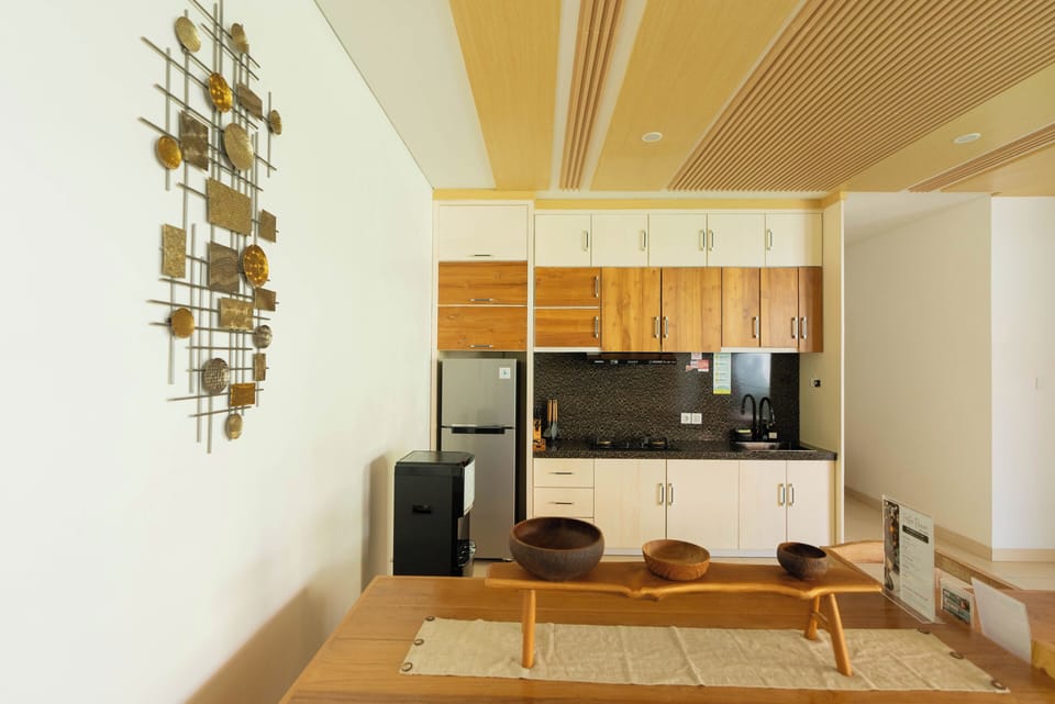 Luxury Villa, 2 Bedrooms, Balcony, Pool View | Private kitchen | Fridge, stovetop, highchair