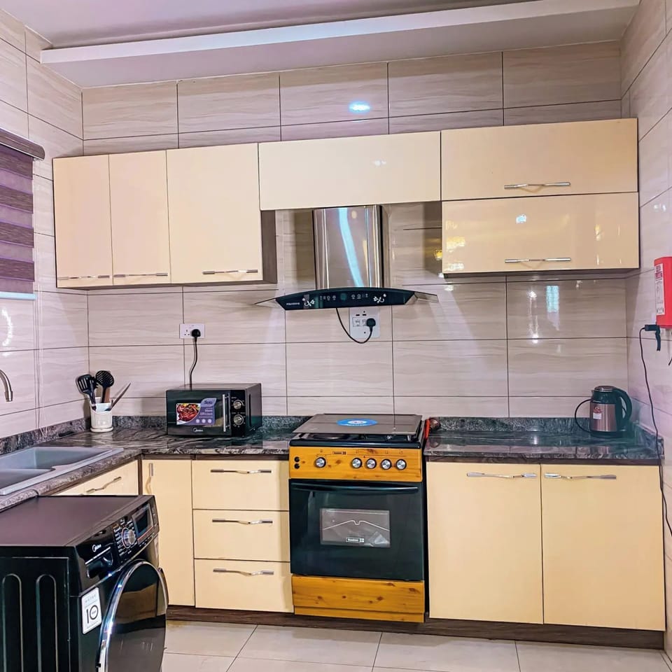 Family Apartment, Balcony, City View | Private kitchen | Fridge, microwave, oven, stovetop