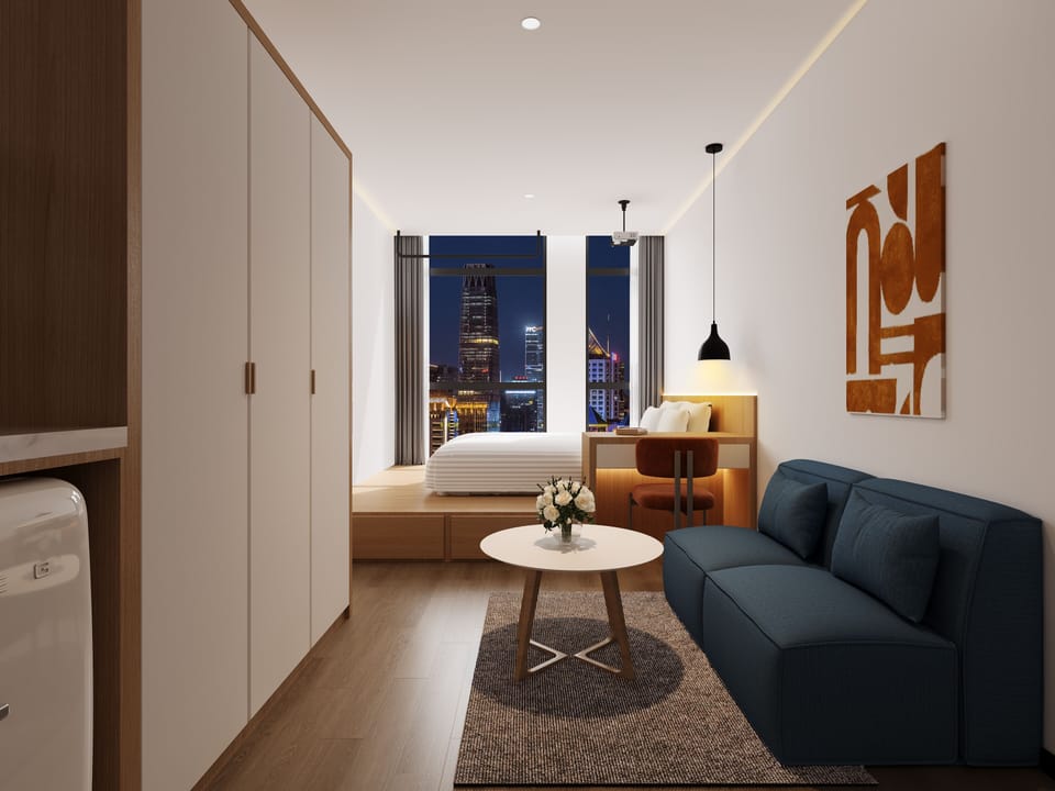Basic Double Room, City View | Laptop workspace, blackout drapes, soundproofing, free WiFi