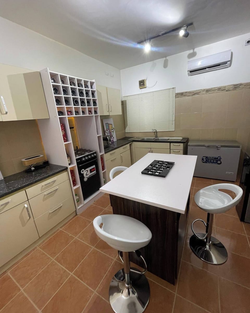 Family Apartment, Balcony, City View | Private kitchen | Fridge, microwave, oven, stovetop