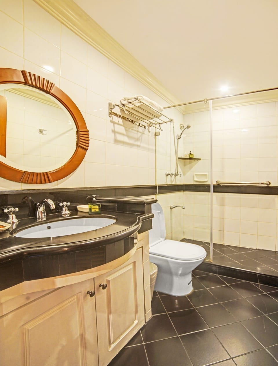 Shower, free toiletries, hair dryer, bidet