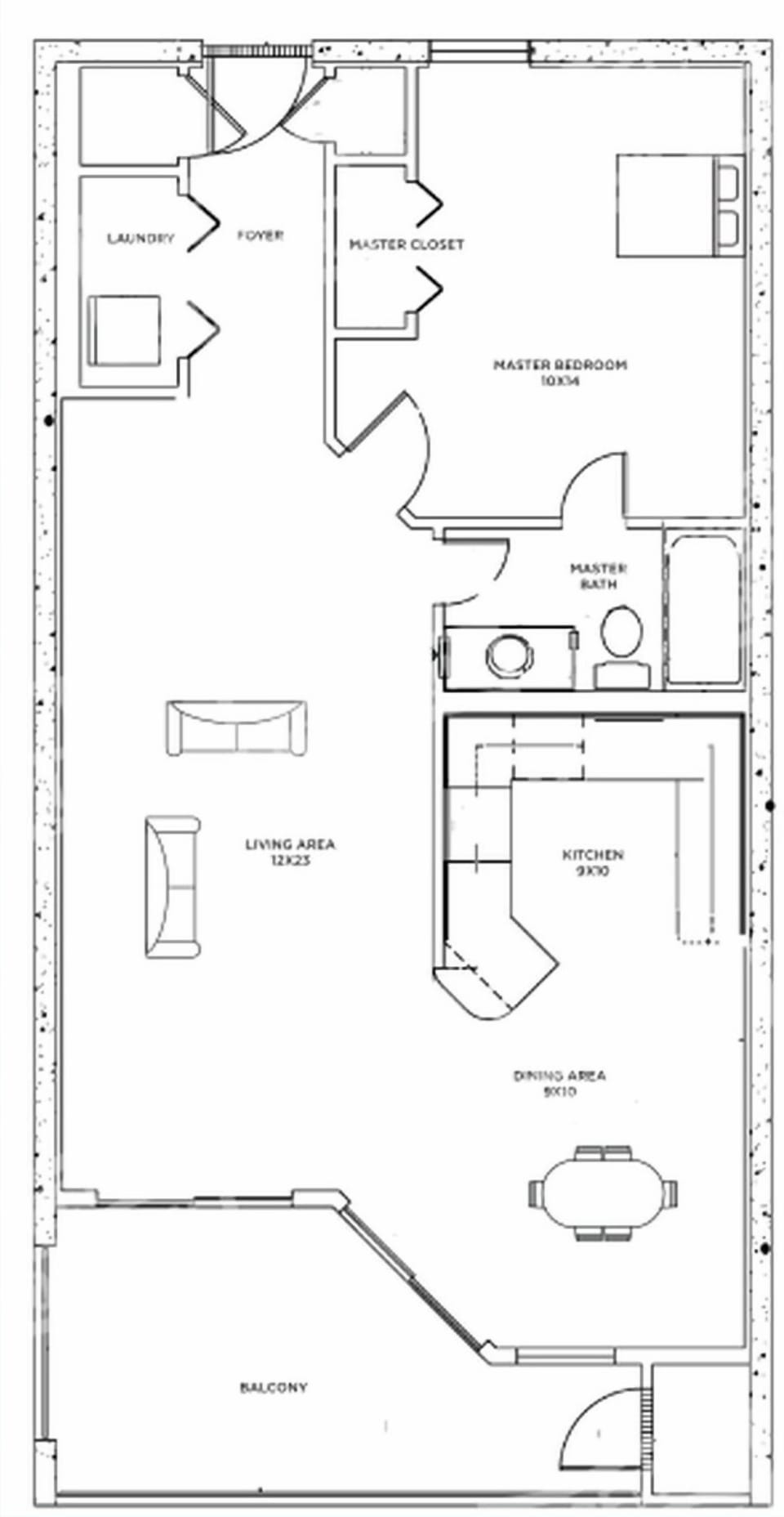 Condo, 1 Bedroom | Floor plan