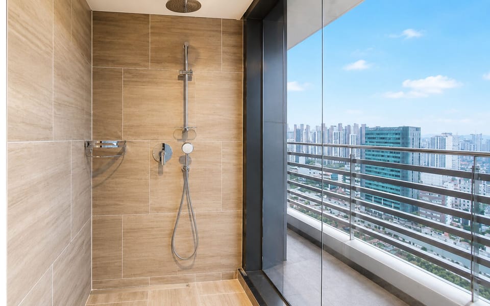 Hair dryer, towels, toilet paper