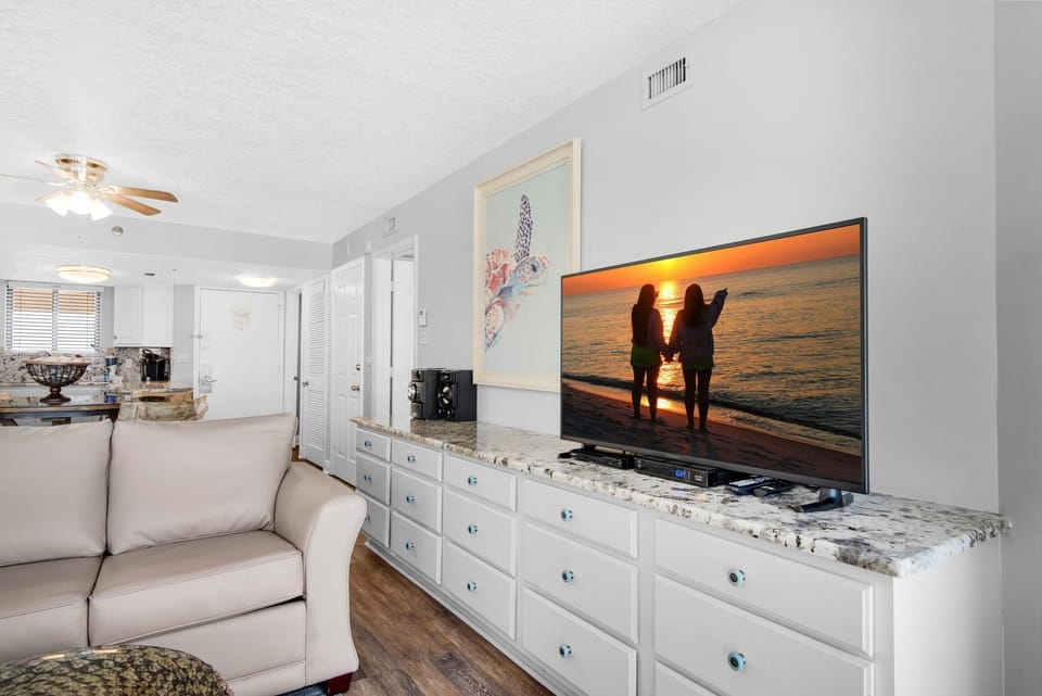 Condo, 1 King Bed with Sofa bed (SunDestin 1715) | Living area | TV