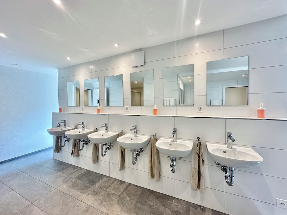 Shower, soap, toilet paper