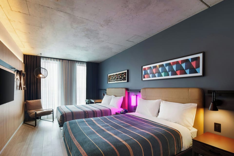 Standard Room, 2 Queen Beds, City View | Hypo-allergenic bedding, minibar, in-room safe, desk