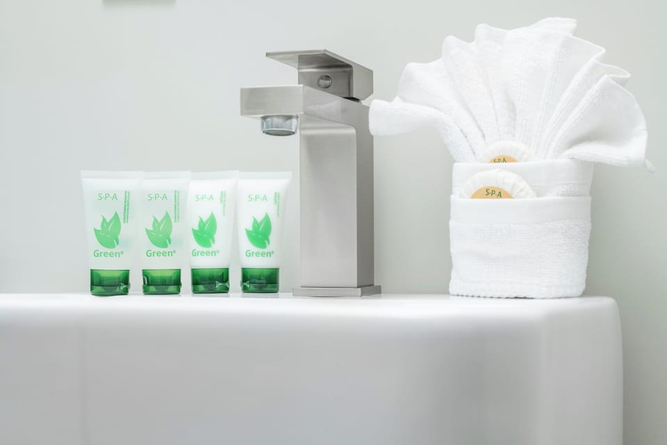 Comfort Room, 1 Queen Bed, Non Smoking | Bathroom | Shower, hair dryer, towels, soap