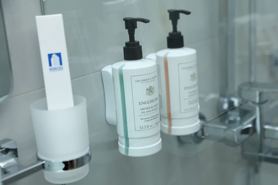 Standard Twin Room, City View | Bathroom | Shower, hair dryer, slippers, towels