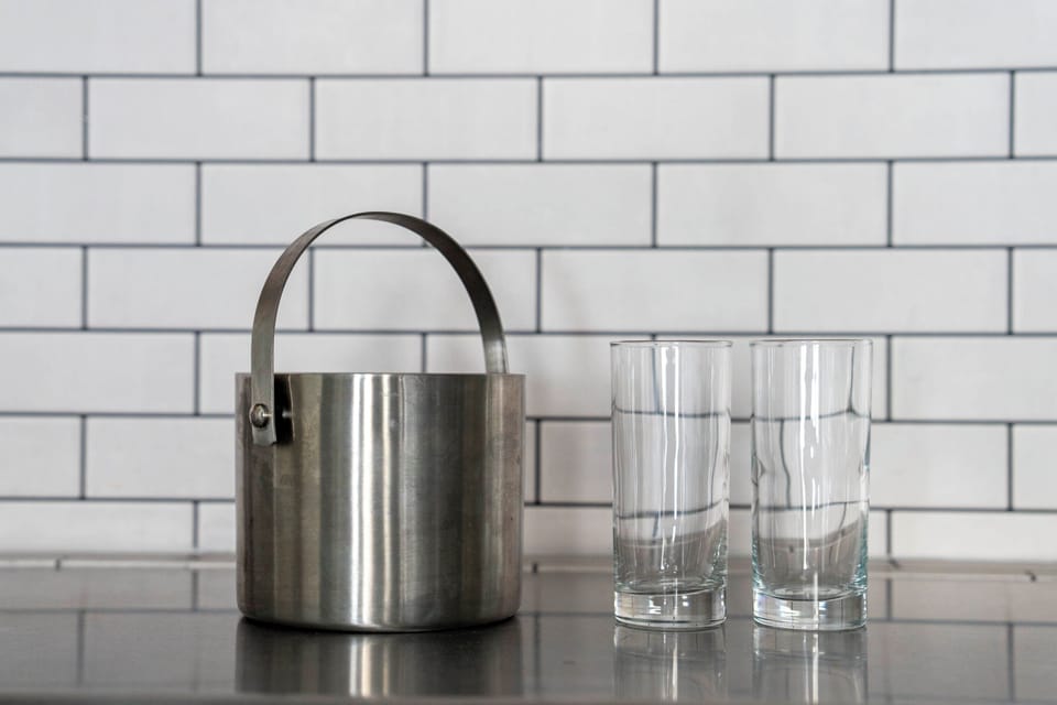 Fridge, microwave, stovetop, electric kettle