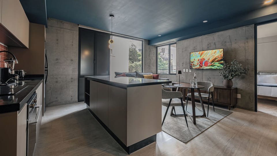 Luxury Apartment, Balcony, City View | Living area | 55-inch Smart TV with cable channels, Netflix, streaming services