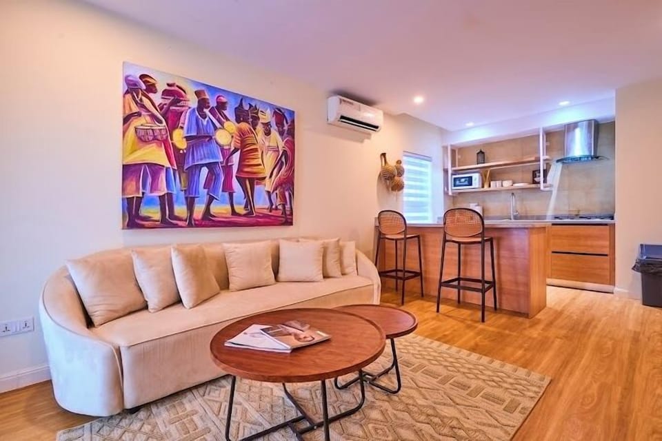 Family Apartment, Balcony, City View | Living area | Flat-screen TV