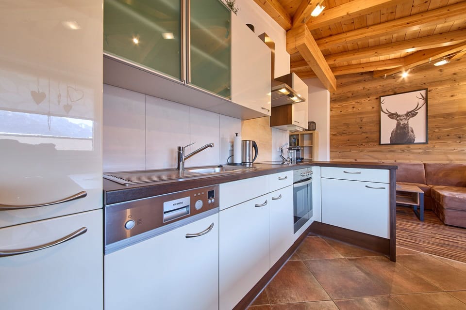 Comfort Apartment, 2 Bedrooms, Balcony, Mountain View | Private kitchen | Full-size fridge, microwave, oven, stovetop