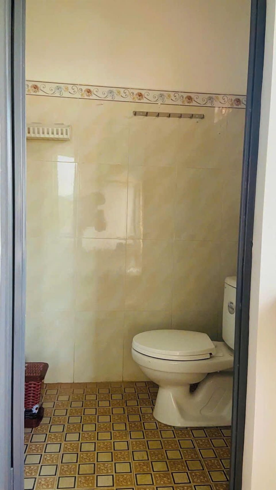 Shower, hair dryer, slippers, towels