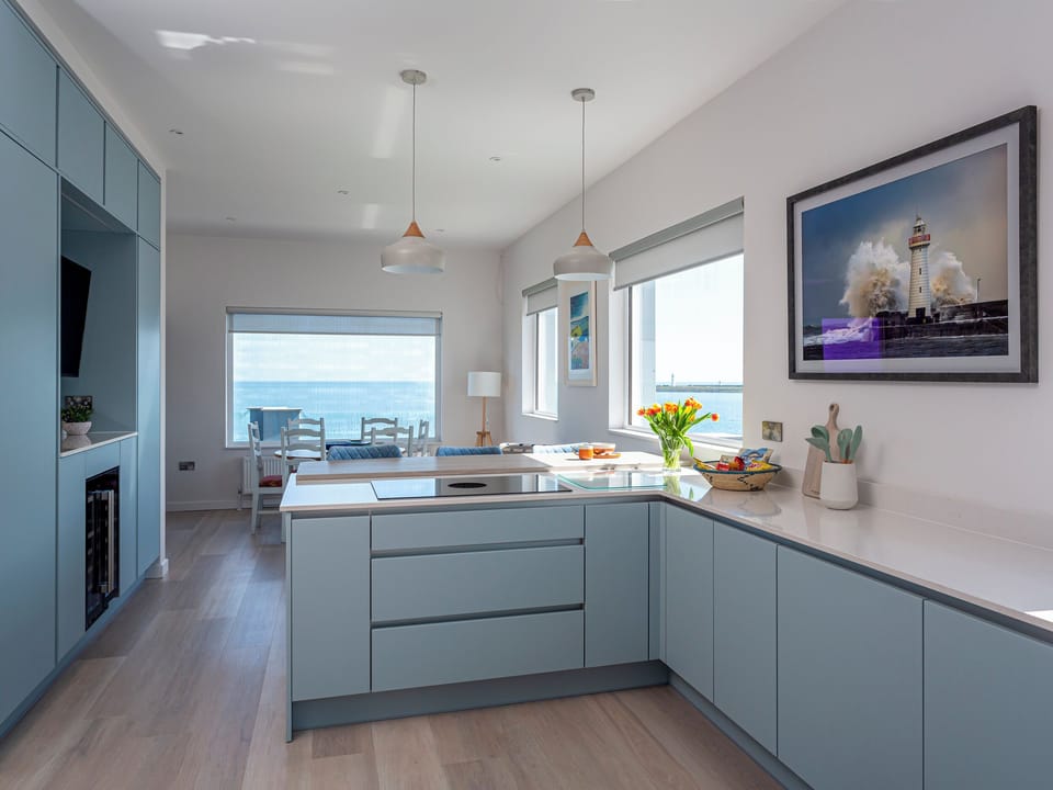 Fridge, dishwasher, electric kettle, toaster