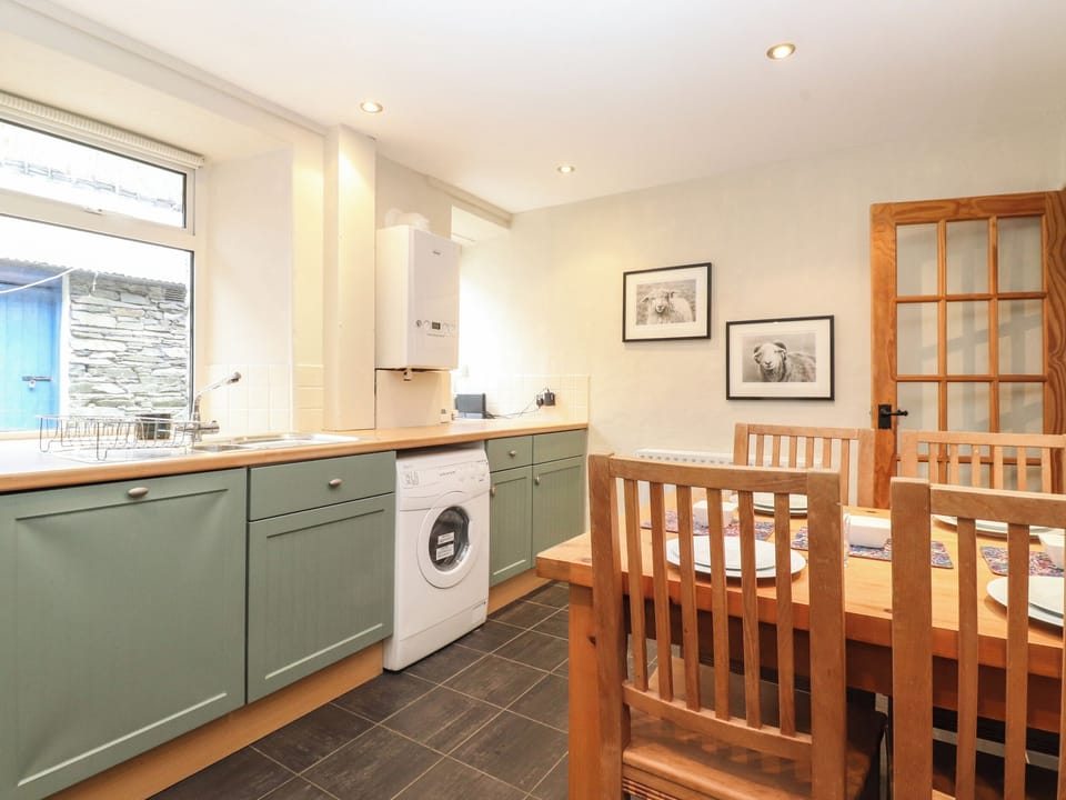 Fridge, dishwasher, electric kettle, toaster