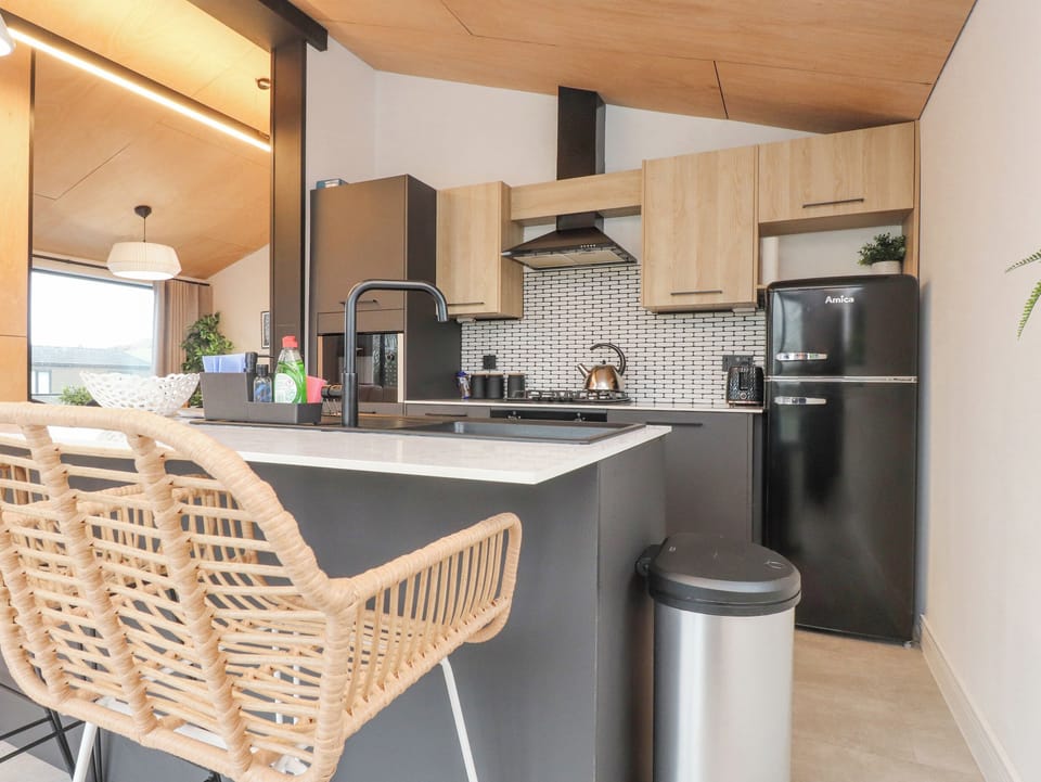 Fridge, dishwasher, electric kettle, toaster