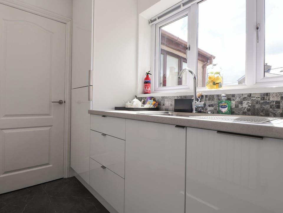 Fridge, dishwasher, electric kettle, toaster