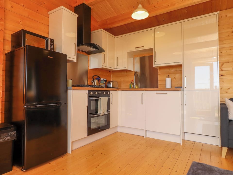 Fridge, dishwasher, electric kettle, toaster